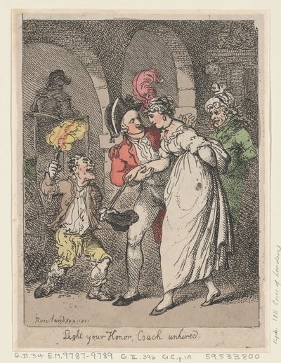 Tänd din heder, tränare ohyrd, 1811., 1811. av Thomas Rowlandson