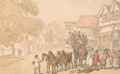 Lastning av en diligens av Thomas Rowlandson