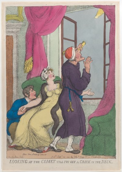 Tittar på kometen tills du får en spricka i nacken, 20 september 1811, 20 september 1811. av Thomas Rowlandson
