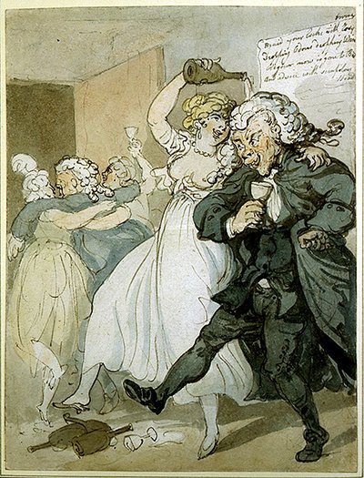 Kärlek och lag (akvarell på papper) av Thomas Rowlandson
