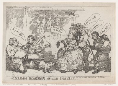 Madam Blubber On Her Canvass, 22 april 1784, 22 april 1784. av Thomas Rowlandson
