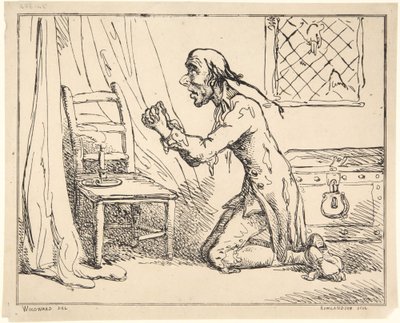 En man som ber av Thomas Rowlandson