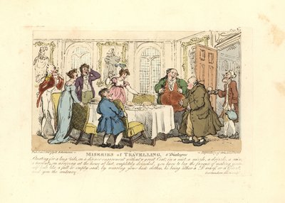 Man tvingades bära sin värds illasittande kläder vid en middag av Thomas Rowlandson
