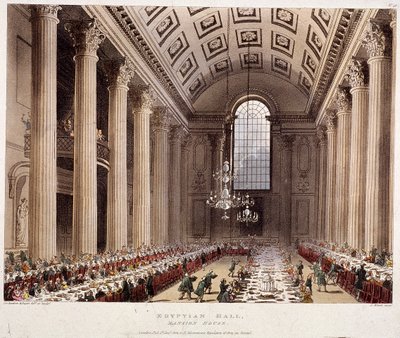 Mansion House interiör, London, 1809 av Thomas Rowlandson