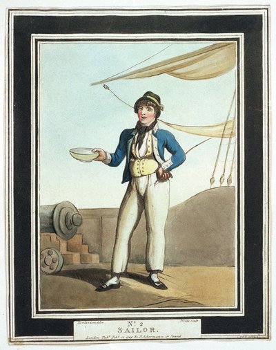 Sjöman, under Horatio Nelsons tid (1758-1805), tilldelad olika uppgifter beroende på deras förmåga, vissa arbetade på masterna lastade på vingen, andra på övre däck, ansvariga för ankaret, ytterligare andra ingick i skyttelaget av Thomas Rowlandson