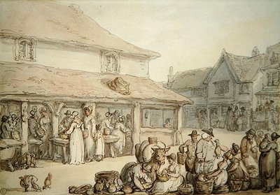Market Place (penna och bläck på papper) av Thomas Rowlandson