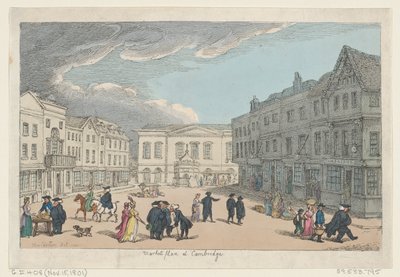 Market Place i Cambridge, 15 november 1801, 15 november 1801. av Thomas Rowlandson