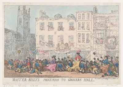 Mästare Billys procession till Grocers Hall, 8 mars 1784, 8 mars 1784. av Thomas Rowlandson
