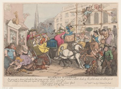 Miseries of London: Going out to Dinner, 1 februari 1807., 1 februari 1807. av Thomas Rowlandson