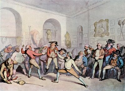 Mr H Angelos Fäktakademi, 1791, 1929 av Thomas Rowlandson