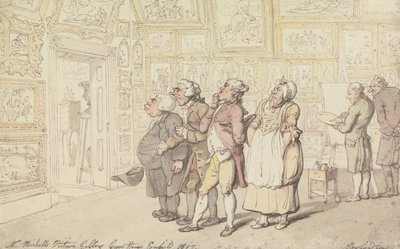 Mr Michells konstgalleri, Grove House, Enfield 1817 av Thomas Rowlandson