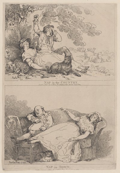 Tupplur på landet, tupplur i stan, 1785., 1785. av Thomas Rowlandson