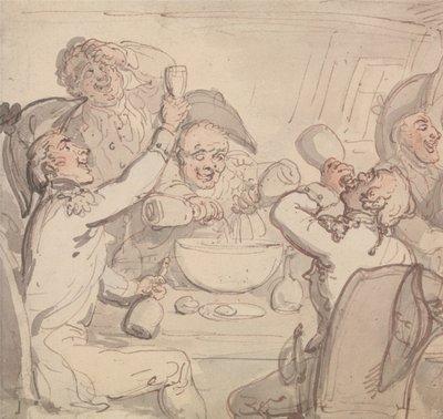 Sjöofficerare och en skål med punch av Thomas Rowlandson