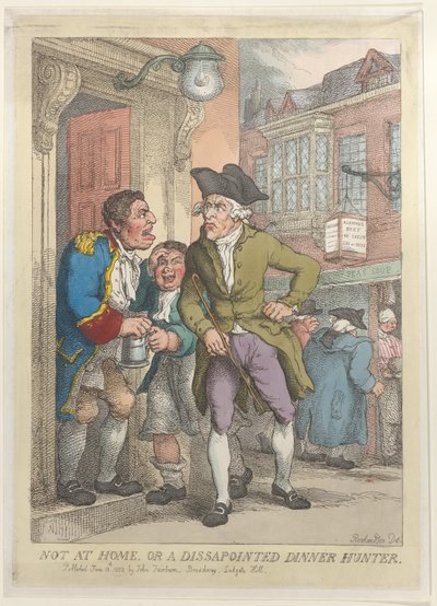 Inte hemma, eller en besviken middagsjägare, 13 juni 1823., 13 juni 1823. av Thomas Rowlandson
