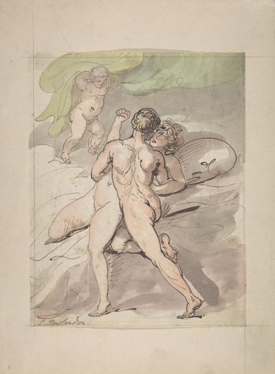 Nakent par omfamnar, 1780-1827. av Thomas Rowlandson