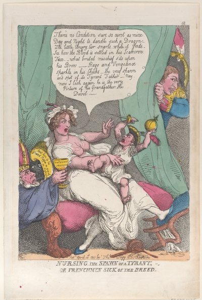 Nursing the Spawn of a Tyrann, 14 april 1811., 14 april 1811. av Thomas Rowlandson