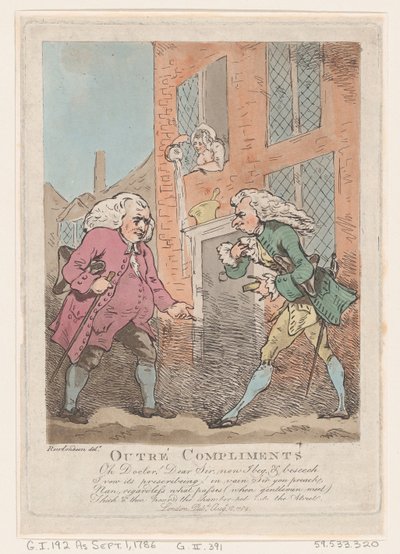 Upprörda komplimanger, 18 augusti 1786., 18 augusti 1786. av Thomas Rowlandson