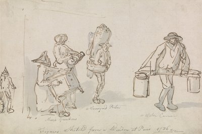 Gatufigurer i Paris av Thomas Rowlandson
