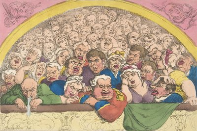 Pigeon Hole. A Convent Garden Contrivance to Coop up the Gods, 20 februari ..., 20 februari 1811. av Thomas Rowlandson