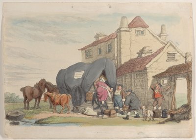 Plåt 26: En flygande vagn, från World in Miniature, 1816., 1816. av Thomas Rowlandson