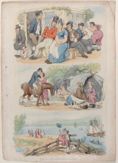 Plåt 4: Rekrytering, från World in Miniature, 1816., 1816. av Thomas Rowlandson