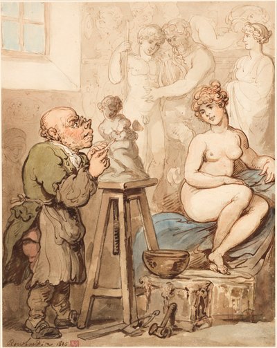 Förberedelse för Akademien — Gamle Joseph Nollekens och hans Venus av Thomas Rowlandson