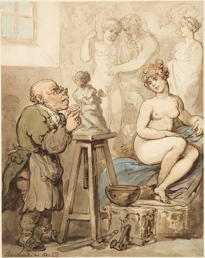 Förberedelse för Akademien — Gamle Joseph Nollekens och hans Venus av Thomas Rowlandson
