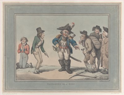 Förbereder sig för en duell, 12 januari 1795, 12 januari 1795. av Thomas Rowlandson