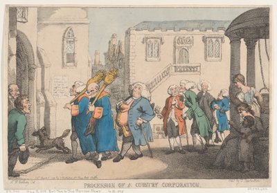 Procession of a Country Corporation, 12 augusti 1799, 12 augusti 1799. av Thomas Rowlandson