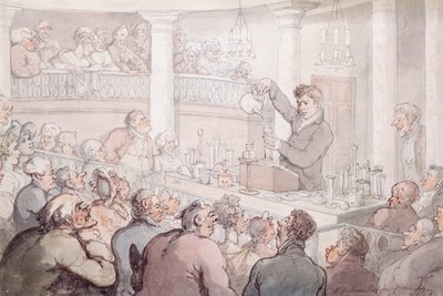 Professor F Accum föreläser vid Surrey Institute, London, 1809 av Thomas Rowlandson