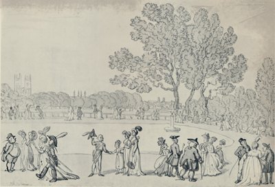 Promenade i Green Park, 1808, 1920 av Thomas Rowlandson