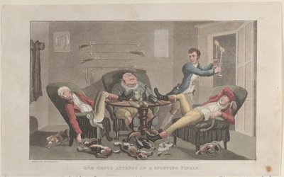 Quae Genus deltar i en sportfinal, från The History of Johnny Quae Genu..., 1 december 1821. av Thomas Rowlandson