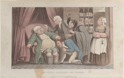 Quae Genus upptäcker sin far, från The History of Johnny Quae Genus, The Li..., 1 januari 1822. av Thomas Rowlandson