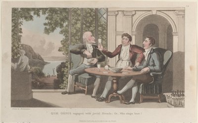 Quae Genus Engaged with Jovial Friends, or-Who Sings Best, from The History o..., 1 januari 1822. av Thomas Rowlandson