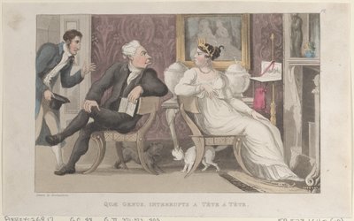 Quae Genus, Interrupts a Tête à Tête, från The History of Johnny Quae Genus, T..., 1 januari 1822. av Thomas Rowlandson