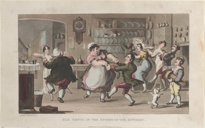 Quae Genus, in the Sports of the Kitchen, från The History of Johnny Quae Genus..., 1 augusti 1821. av Thomas Rowlandson