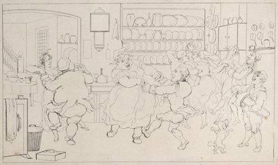 Quae Genus in the Sports of the Kitchen, från The History of Johnny Quoe Genus: the Little..., 1822. av Thomas Rowlandson