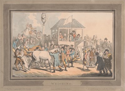 Tävling [set om sex]:  2. Vägning av Thomas Rowlandson