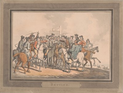 Tävlingar [set om sex]:  6. Vadslagning av Thomas Rowlandson