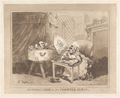 Uppståndelsen eller den rädda sjuksköterskan av Thomas Rowlandson