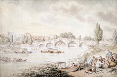 Richmond Bridge, London, c1780-c1820 av Thomas Rowlandson