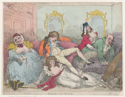 Vägen till ruin, 1785., 1785. av Thomas Rowlandson