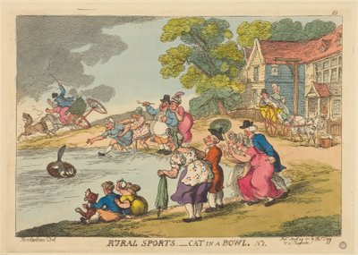 Landsbygdssporter. Katt i en skål. Nr 1 av Thomas Rowlandson
