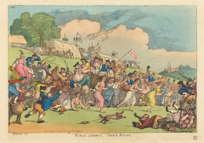 Landsbygdsidrott. Smock Racing av Thomas Rowlandson