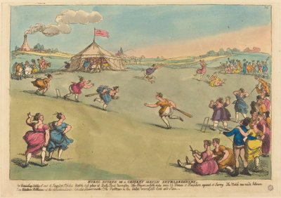 Landsbygdssport eller en extraordinär cricketmatch av Thomas Rowlandson