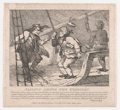 Segling bland Hebriderna Pittoreska skönheter i Boswell, Part the Second, Ju..., 10 juni 1786. av Thomas Rowlandson