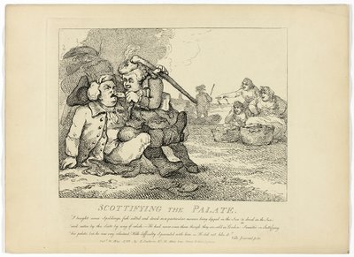 Scottifiying the Palate, från Boswells rundresa på Hebriderna av Thomas Rowlandson