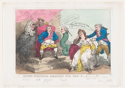 Secret Influence Directing The New P-l-t [parlamentet], 18 maj 1784., 18 maj 1784. av Thomas Rowlandson