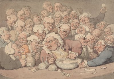 Servering av punch av Thomas Rowlandson