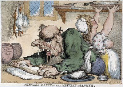 Sjuk man förbereder måltiden - Tecknad av Rowlandson av Thomas Rowlandson